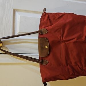 COPY - Longchamp Red Tote with Leather Accents